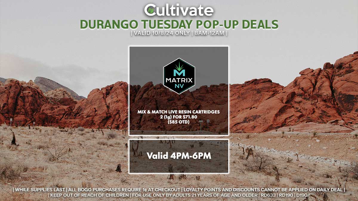 Matrix Las Vegas Cultivate Durango Pop-ups