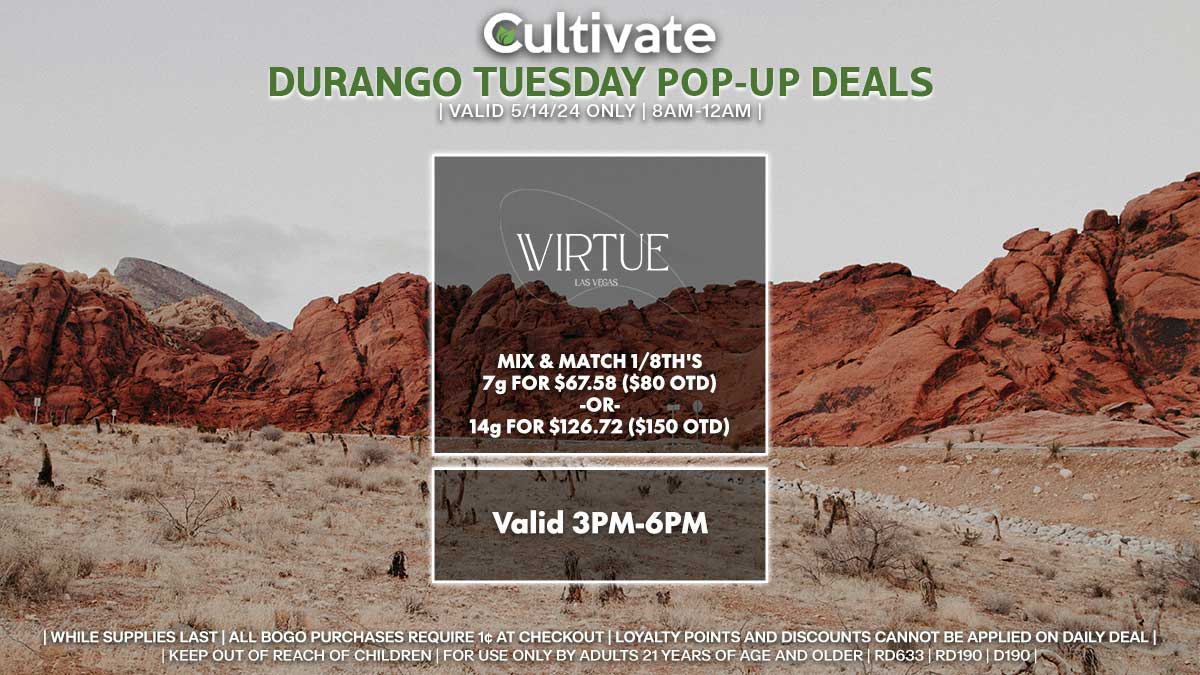 Virtue Las Vegas Cultivate Durango Pop-ups