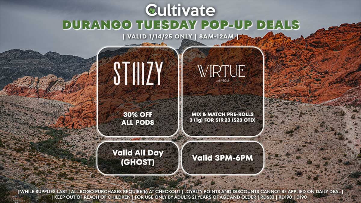 Stiiizy Virtue Las Vegas Cultivate Durango Pop-ups