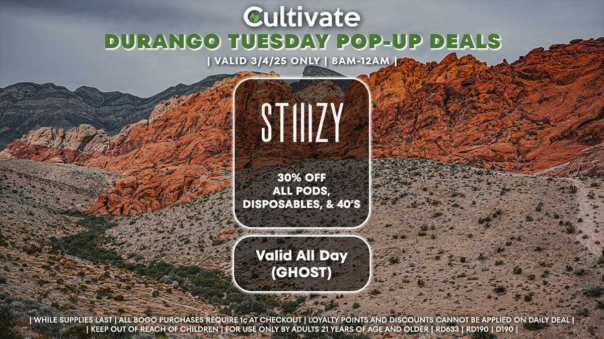 Stiiizy Las Vegas Cultivate Durango Pop-ups