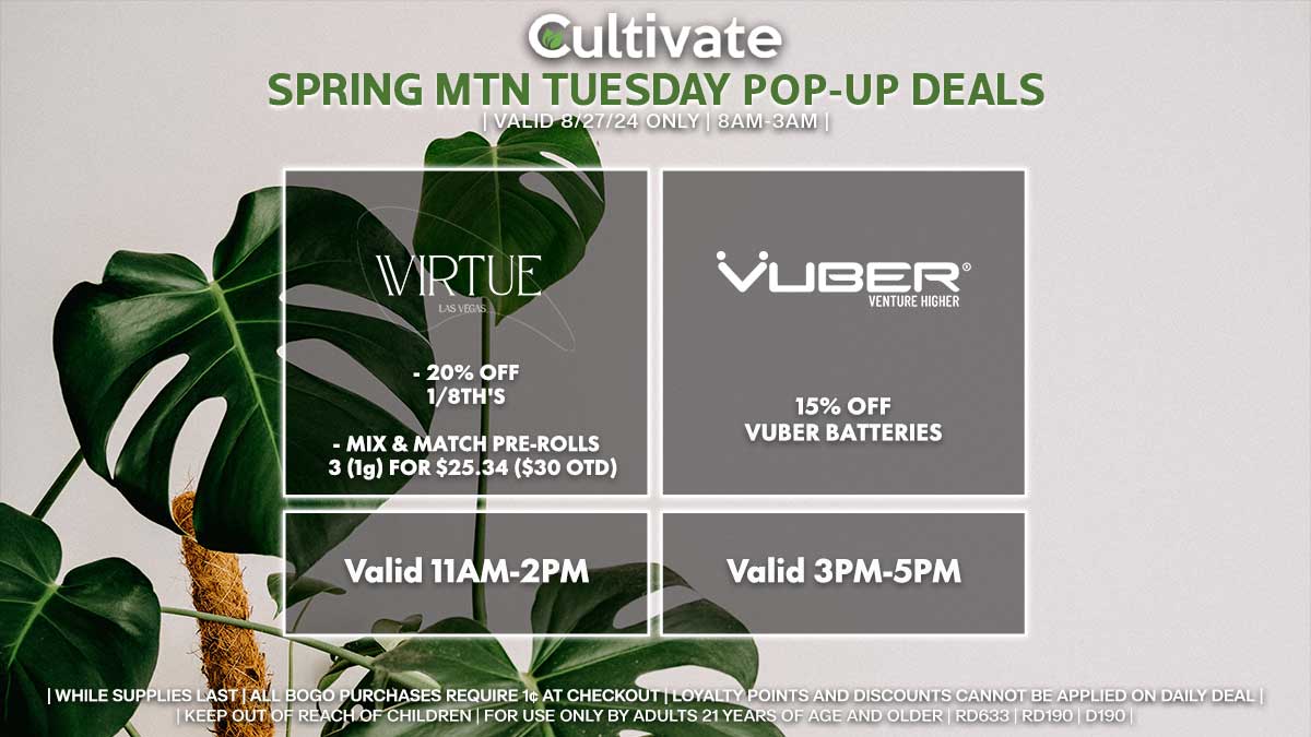 Virtue Vuber Las Vegas Cultivate Spring Mountain Pop-ups