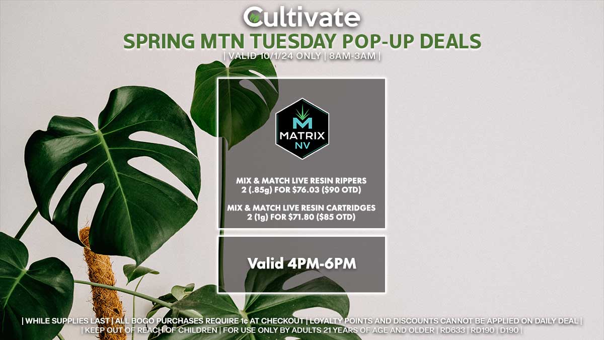 Matrix Las Vegas Cultivate Spring Mountain Pop-ups