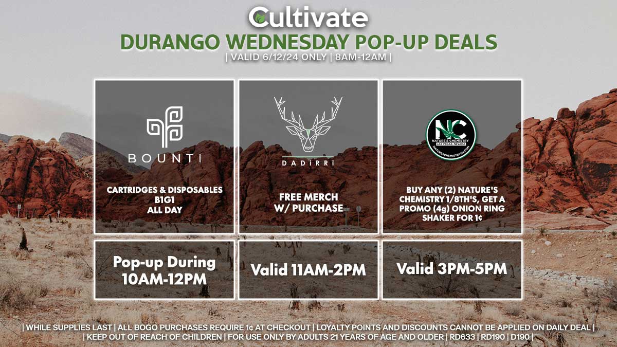 Bounti Dadirri Nature's Chemistry Cultivate Durango Pop-ups