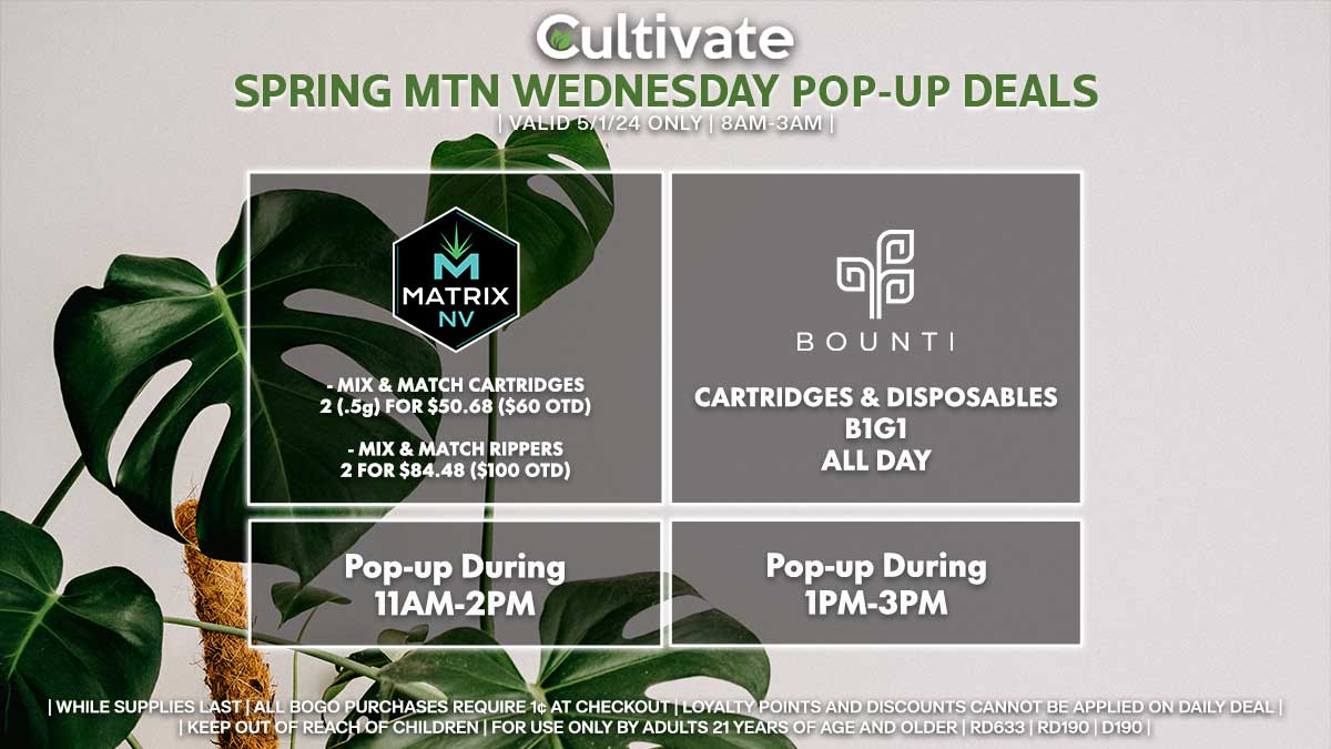 Bounti Matrix Las Vegas Cultivate Spring Mountain Pop-up