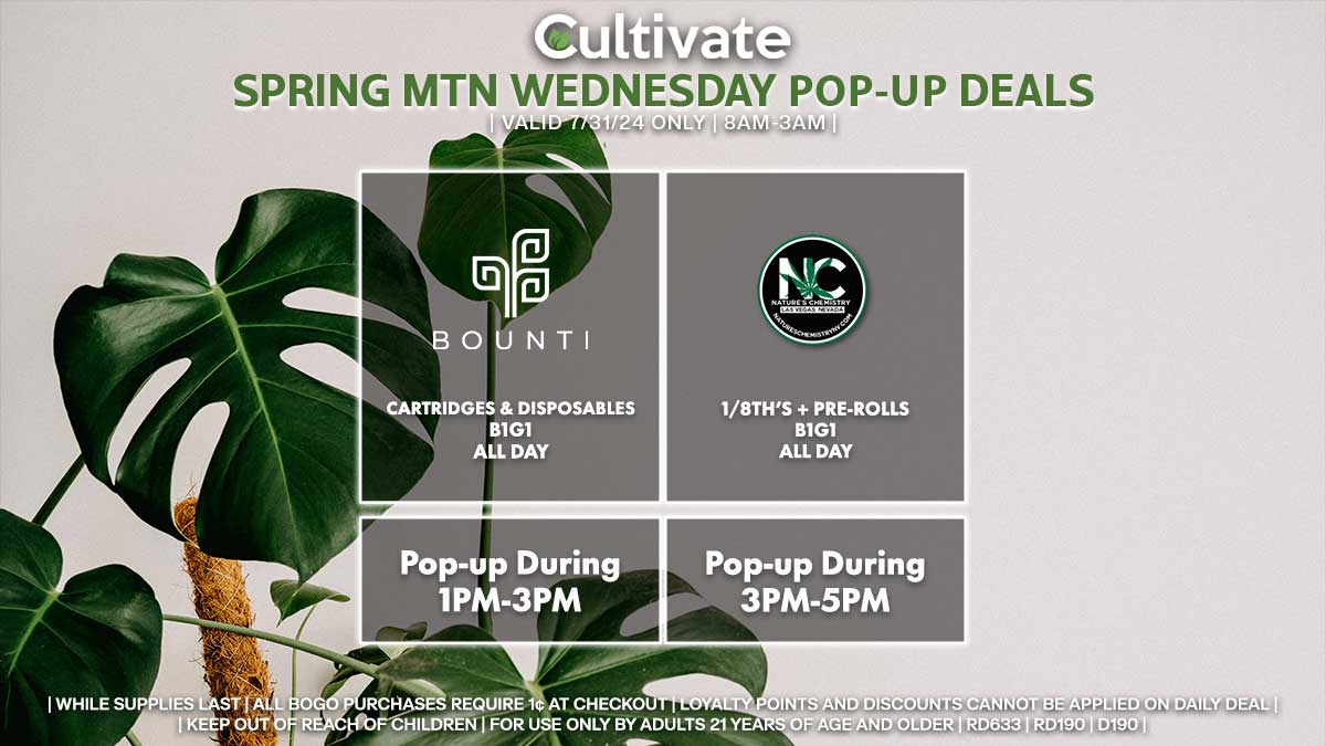 Bounti Nature's Chemistry Las Vegas Cultivate Spring Mountain Pop-ups