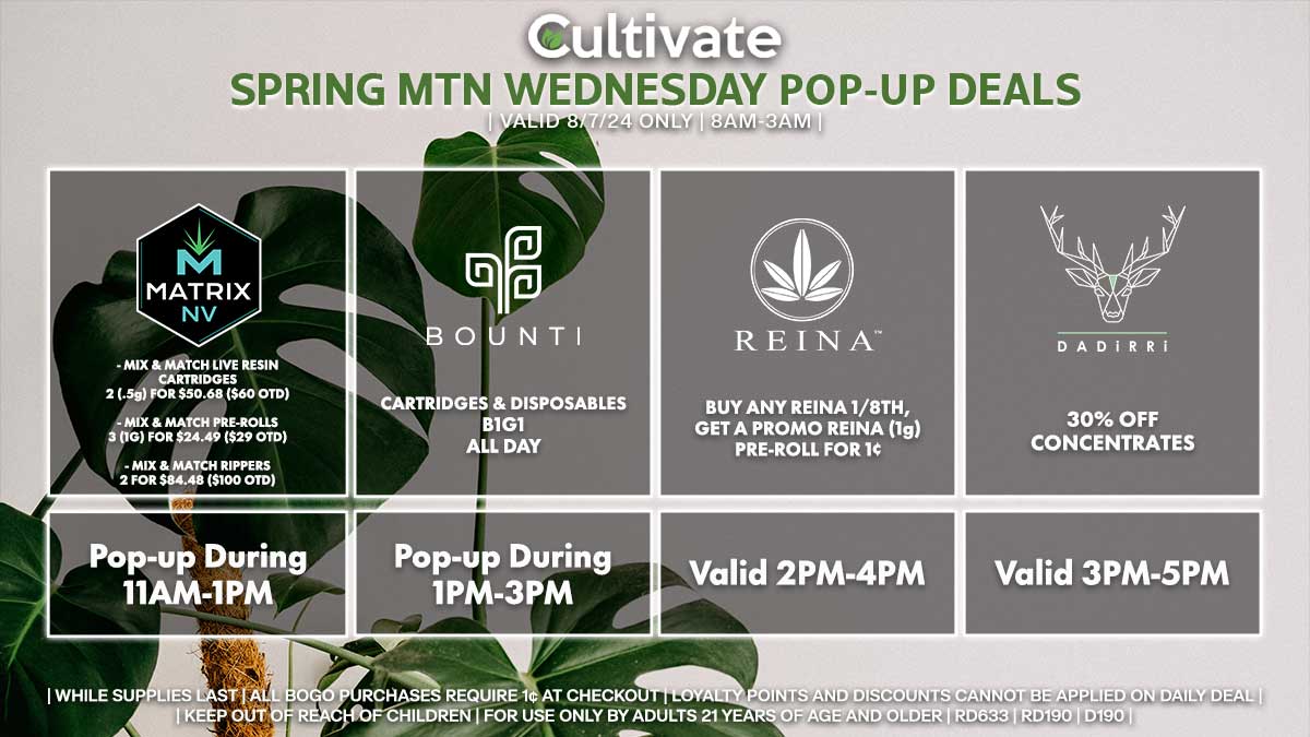 Matrix Bounti Dadirri Cultivate Spring Mountain Pop-ups