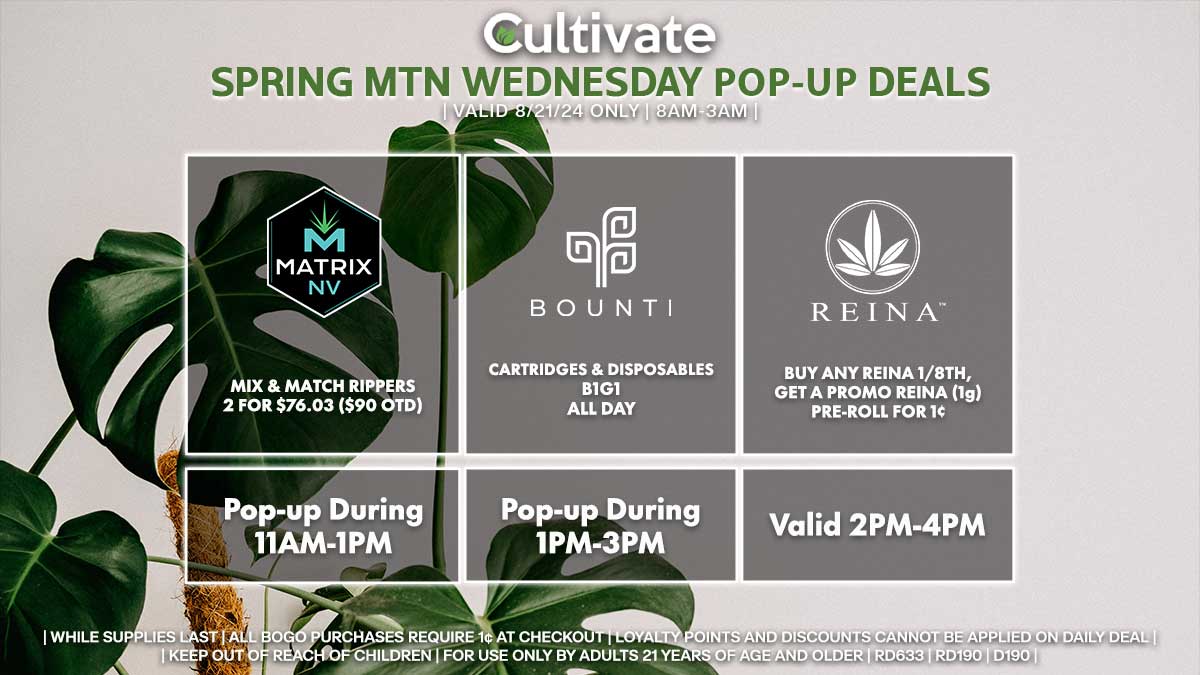 Matrix Bounti Reina Las Vegas Cultivate Spring Mountain Pop-ups