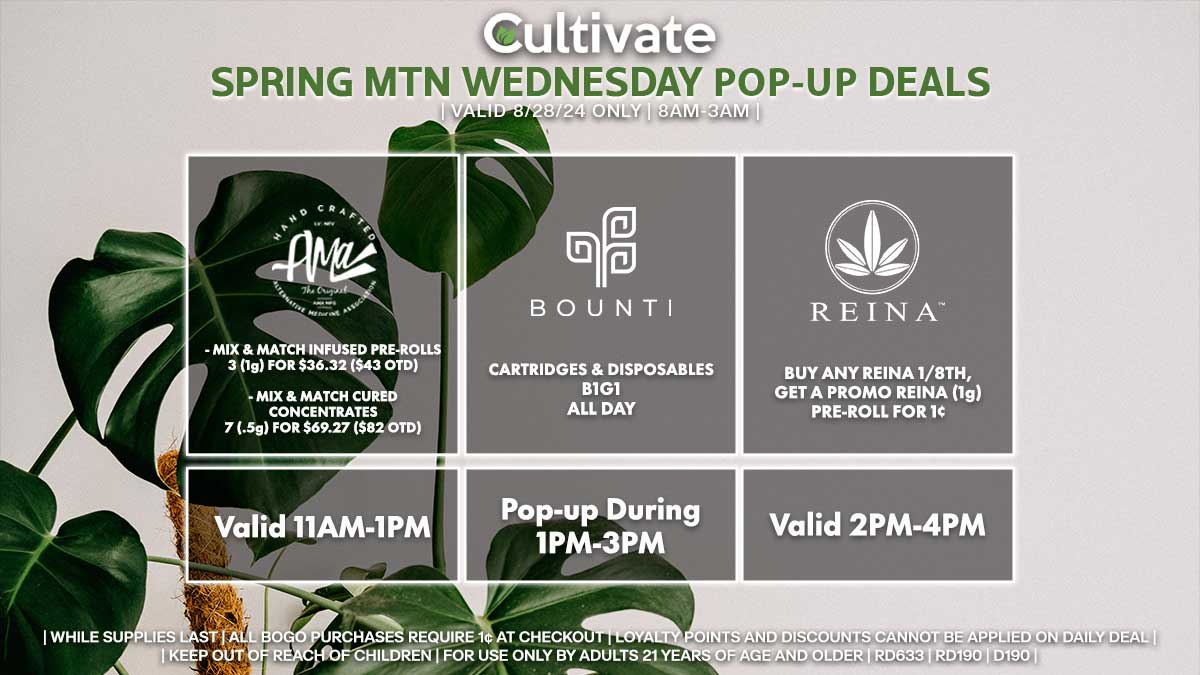 AMA Bounti Reina Las Vegas Cultivate Spring Mountain Pop-ups