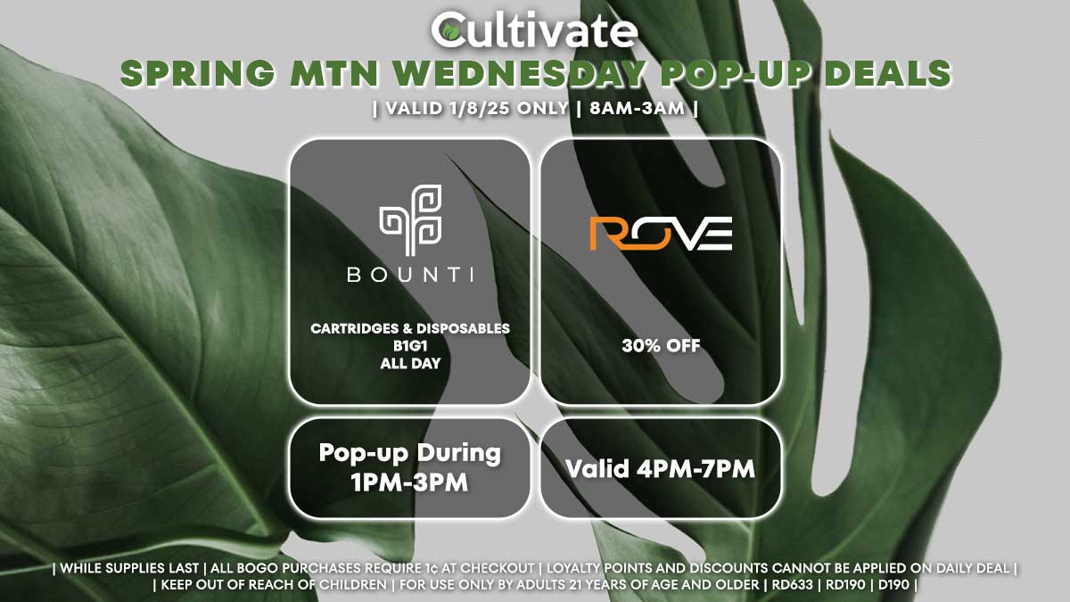 Bounti Rove Las Vegas Cultivate Durango Pop-ups