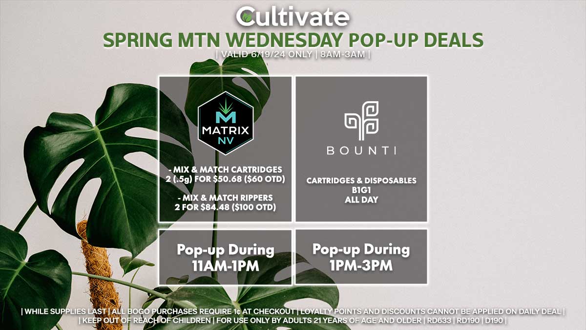 Matrix Bounti Las Vegas Cultivate Spring Mountain Pop-ups